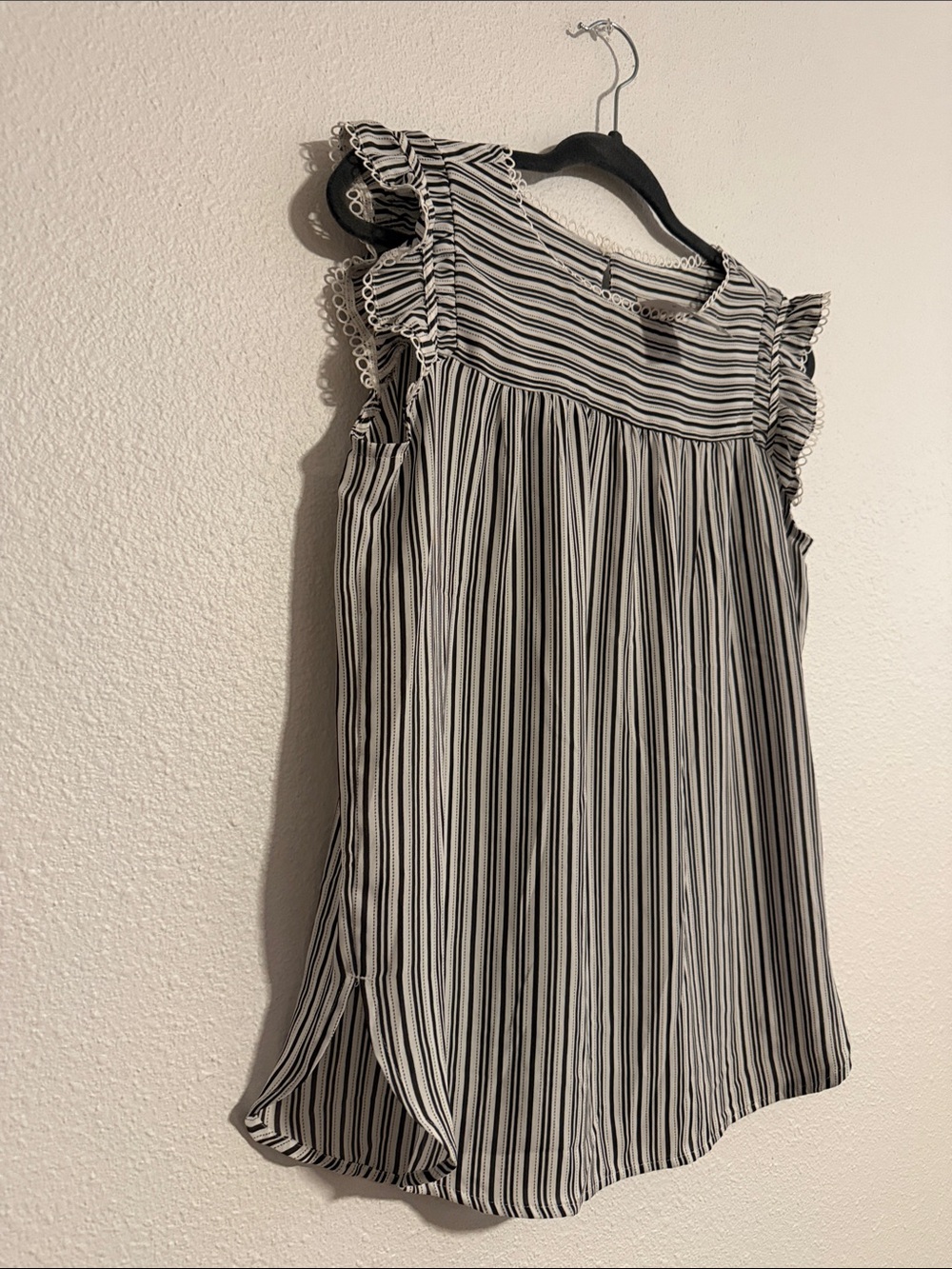 LOFT Striped Ruffle Sleeve Top - Picture 5 of 6